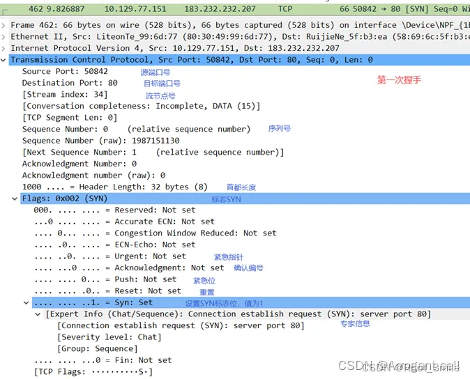 TCP 协议抓包内容1
