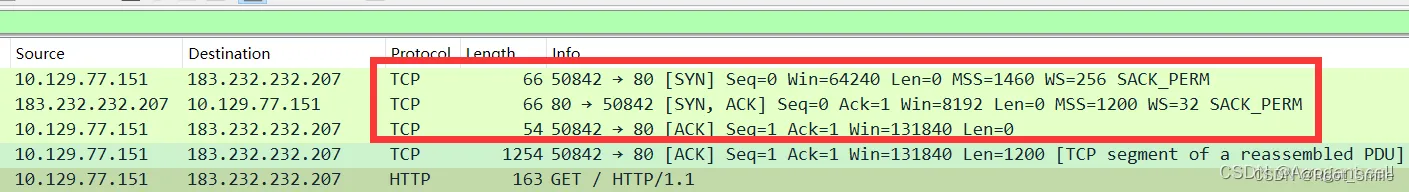 完整三次握手包